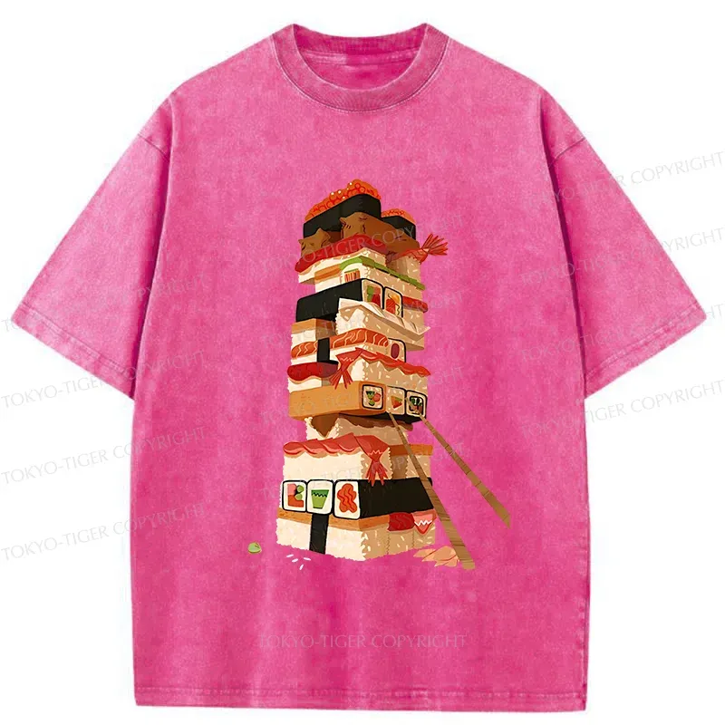 Tokyo-Tiger Sushi Game Washed T-Shirt
