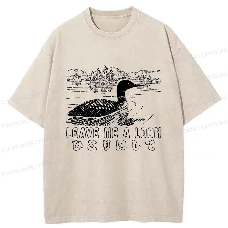 Tokyo-Tiger Leave Me Alone Funny Washed T-Shirt