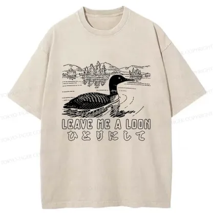 Tokyo-Tiger Leave Me Alone Funny Washed T-Shirt