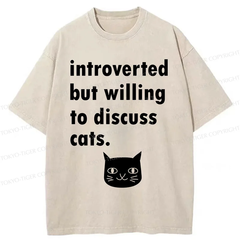 Tokyo-Tiger Actively Discuss Cats Washed T-Shirt
