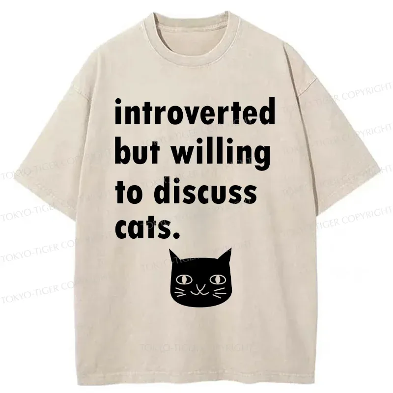 Tokyo-Tiger Actively Discuss Cats Washed T-Shirt Sale