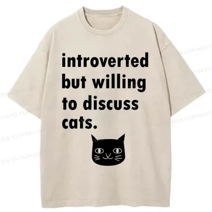 Tokyo-Tiger Actively Discuss Cats Washed T-Shirt
