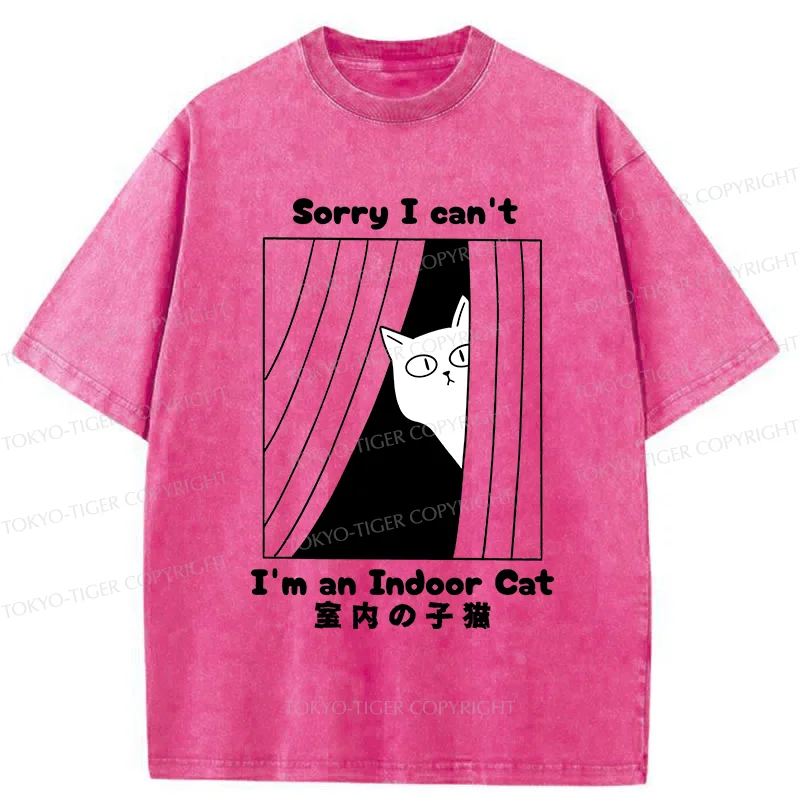 Tokyo-Tiger Indoor Kitten Funny Washed T-Shirt