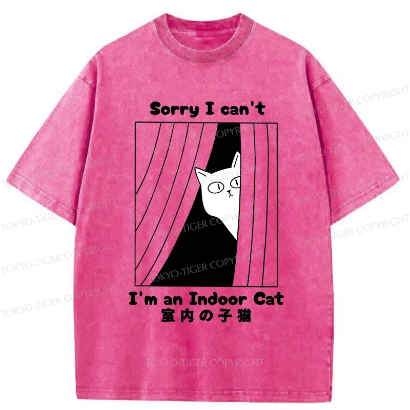 Tokyo-Tiger Indoor Kitten Funny Washed T-Shirt