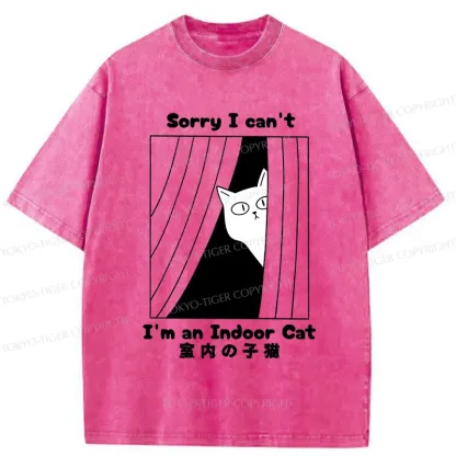Tokyo-Tiger Indoor Kitten Funny Washed T-Shirt