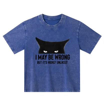 Tokyo-Tiger Cat Can Do No Wrong Kids Washed T-Shirt