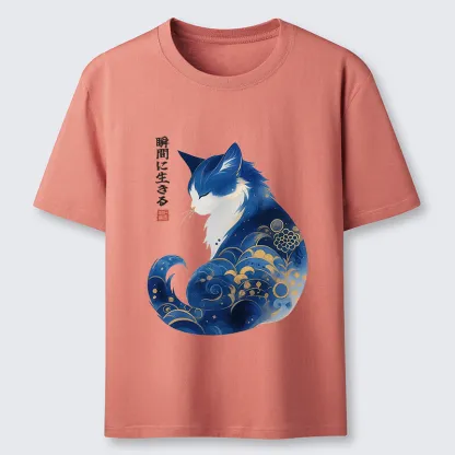 Tokyo-Tiger Retro Zen Cat: Living the Present Classic T-Shirt
