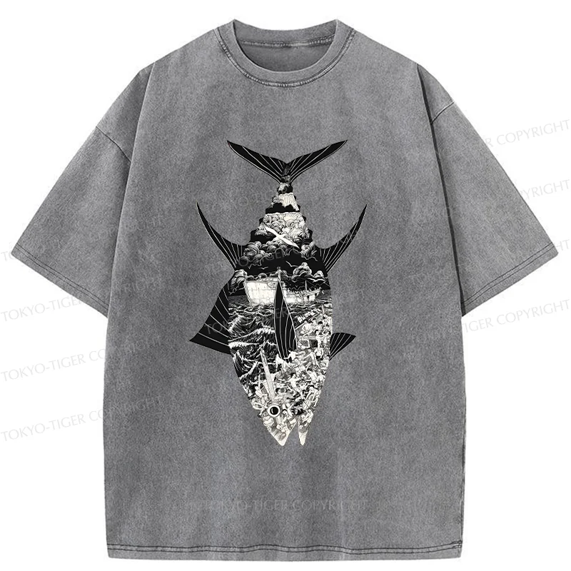 Tokyo-Tiger Tuna Art Washed T-Shirt