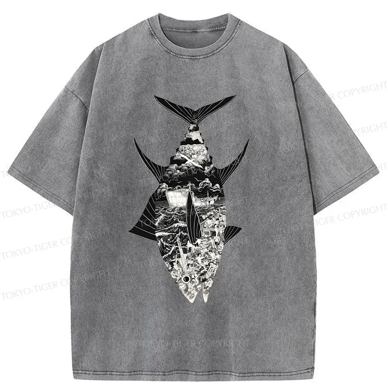 Tokyo-Tiger Tuna Art Washed T-Shirt