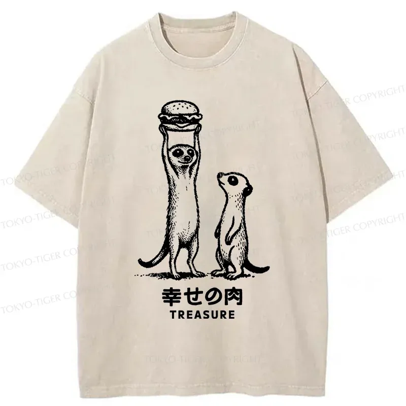 Tokyo-Tiger Meerkats' Favorite Burger Washed T-Shirt