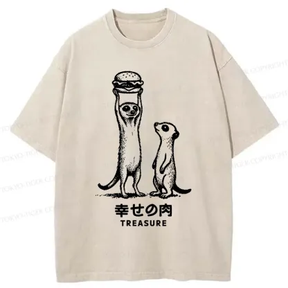Tokyo-Tiger Meerkats' Favorite Burger Washed T-Shirt