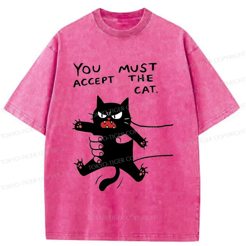 Tokyo-Tiger Accept This Cat Washed T-Shirt