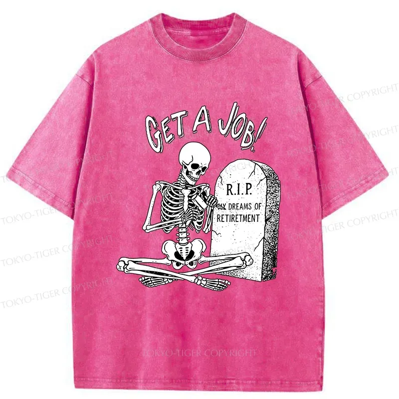 Tokyo-Tiger Work After Death Washed T-Shirt