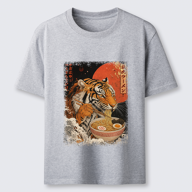 Tokyo-Tiger Ukiyoe Japan Tiger Eating Ramen Classic T-Shirt
