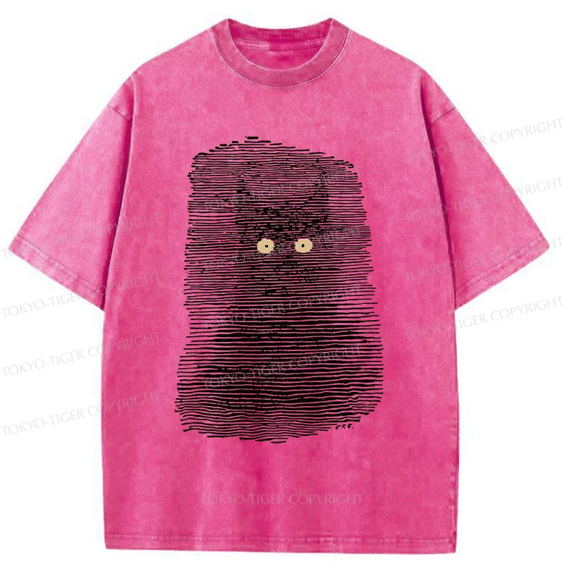 Tokyo-Tiger Cat In The Dark Washed T-Shirt