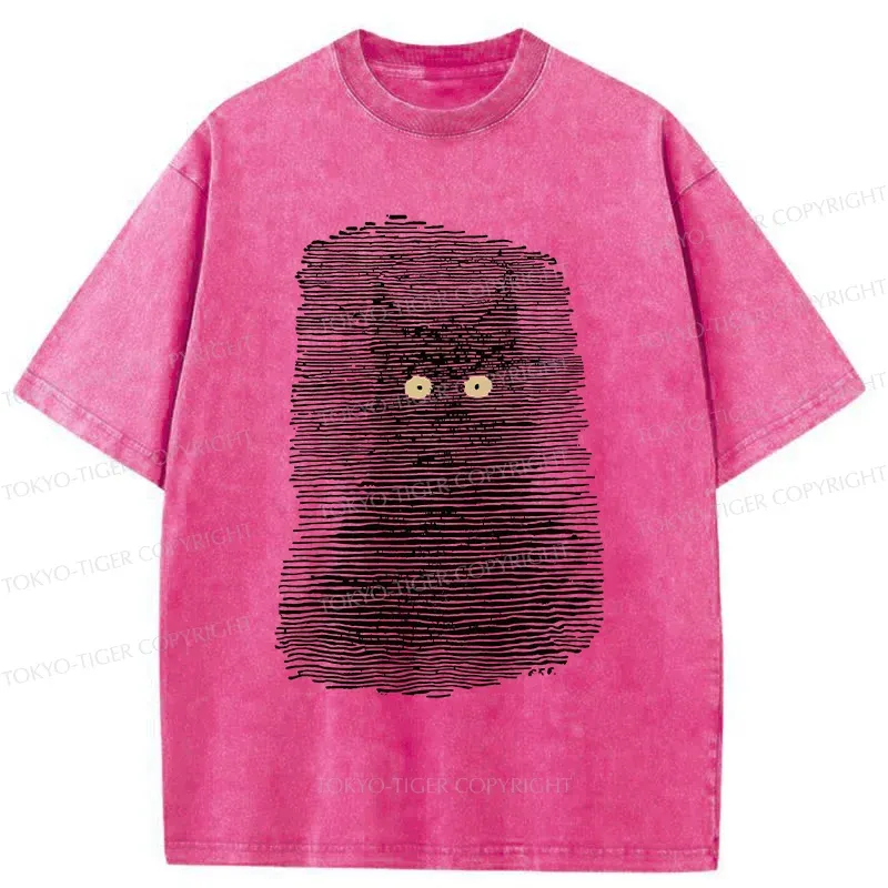 Tokyo-Tiger Cat In The Dark Washed T-Shirt