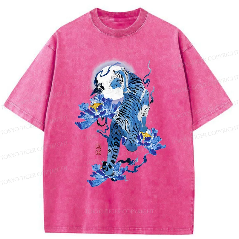 Tokyo-Tiger Japan Blue Tiger Washed T-Shirt