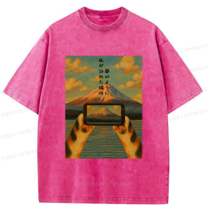Tokyo-Tiger The Little Cat Photographer Washed T-Shirt