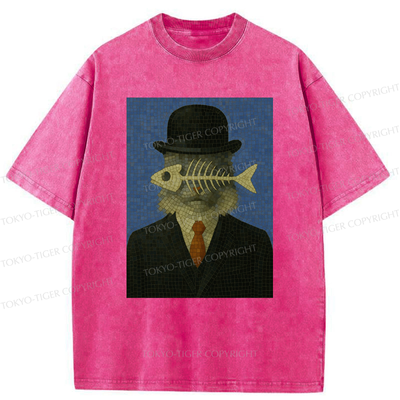 Tokyo-Tiger Fishbone Gentleman Maine Coon Washed T-Shirt