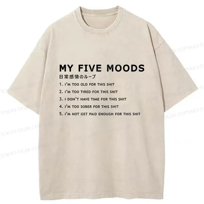 Tokyo-Tiger Daily Cycle Of Emotions Washed T-Shirt Sale