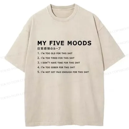 Tokyo-Tiger Daily Cycle Of Emotions Washed T-Shirt