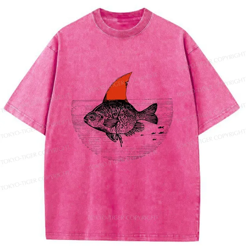Tokyo-Tiger Shark In The Fish Tank Washed T-Shirt