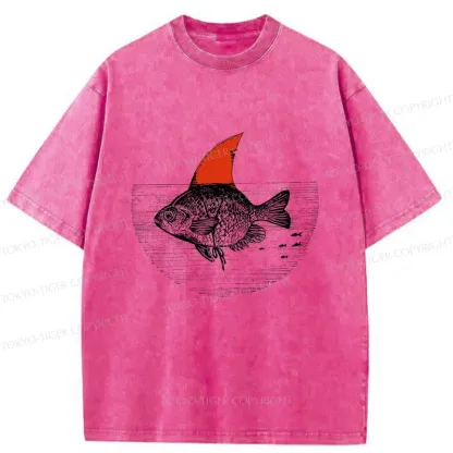 Tokyo-Tiger Shark In The Fish Tank Washed T-Shirt