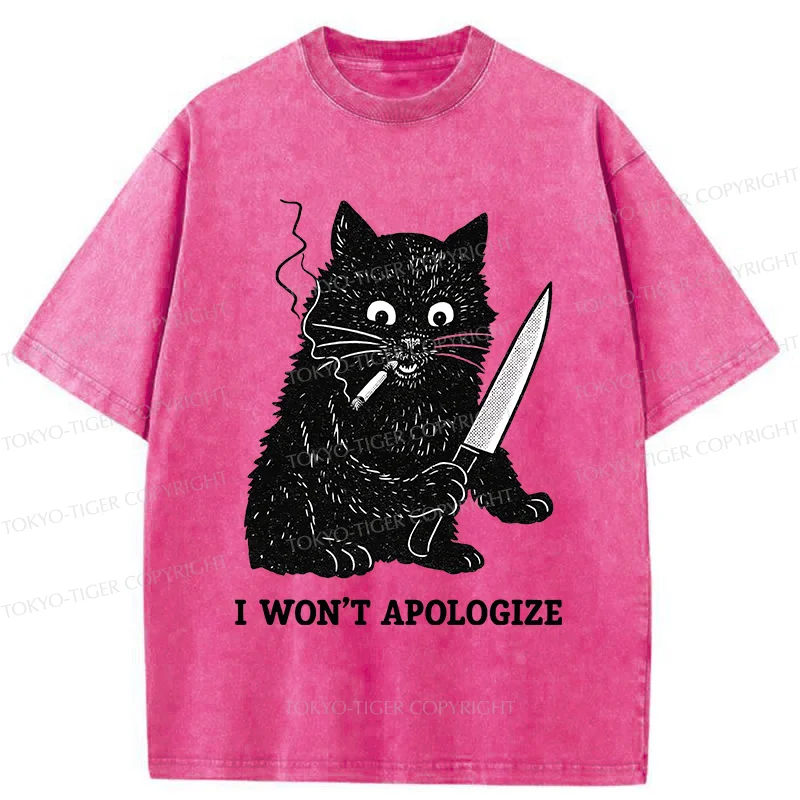 Tokyo-Tiger Cat Don't Apologize Washed T-Shirt