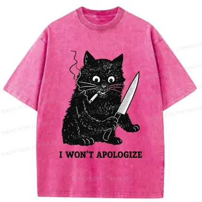 Tokyo-Tiger Cat Don't Apologize Washed T-Shirt