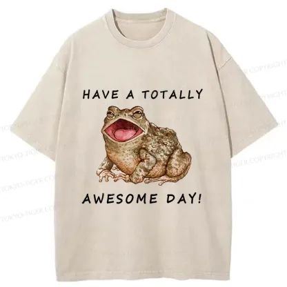 Tokyo-Tiger Toad Is Very Happy Washed T-Shirt
