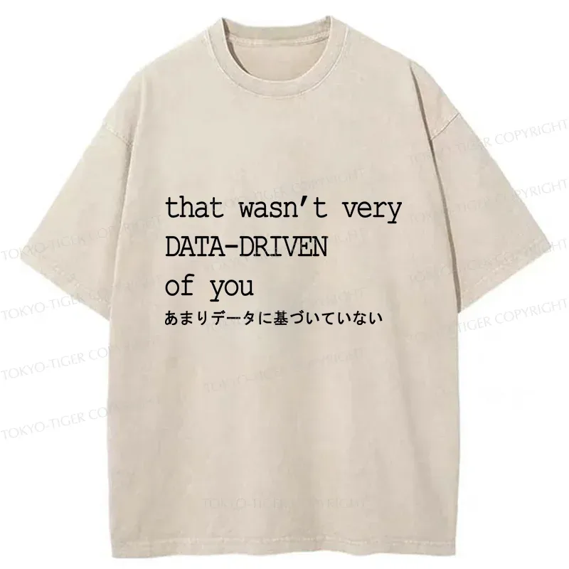 Tokyo-Tiger Funny Data-driven Washed T-Shirt