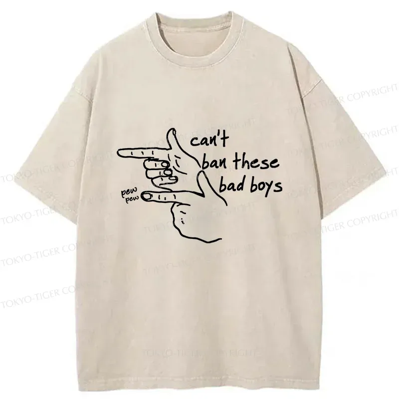 Tokyo-Tiger Funny Gestures Washed T-Shirt