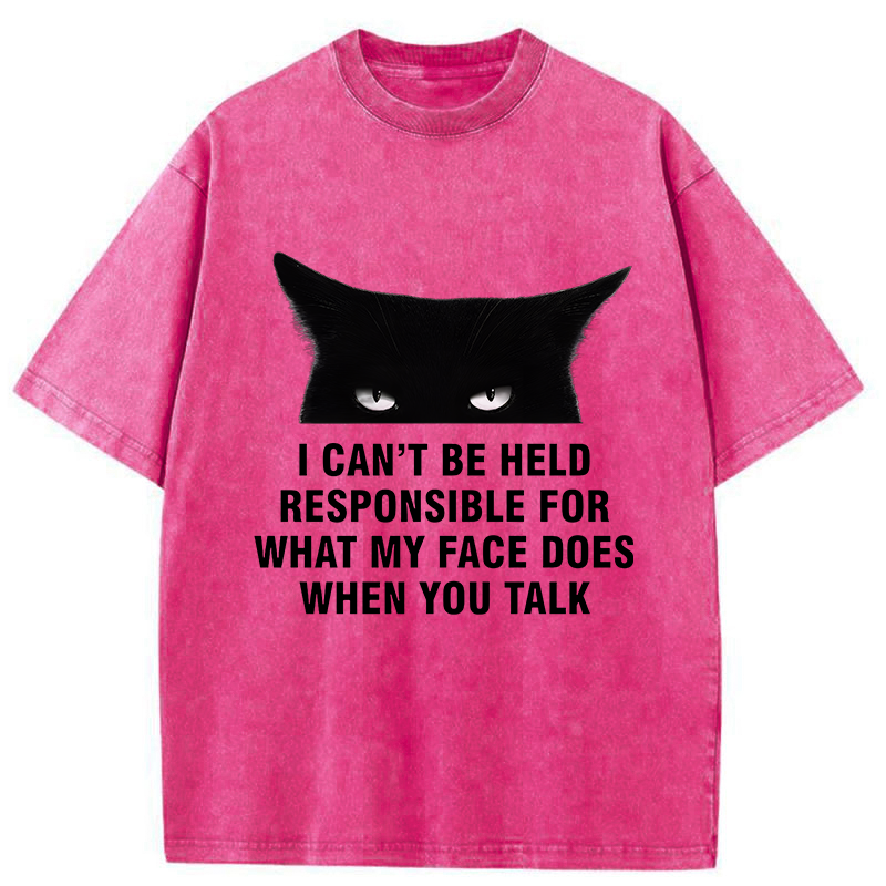 Tokyo-Tiger Cat Expression Management Washed T-Shirt