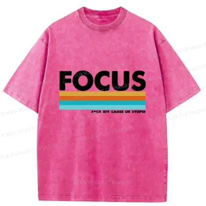 Tokyo-Tiger Funny FOCUS Washed T-Shirt