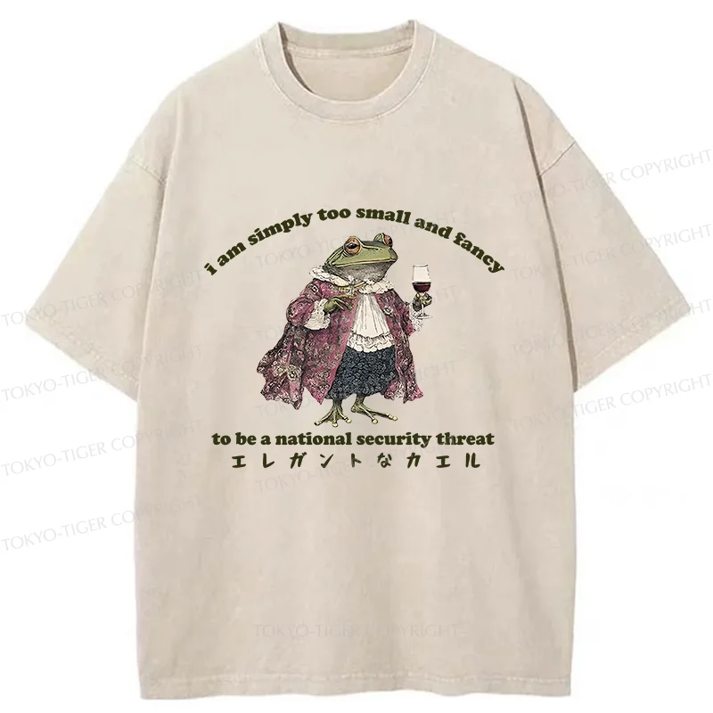 Tokyo-Tiger Elegant Frog Washed T-Shirt