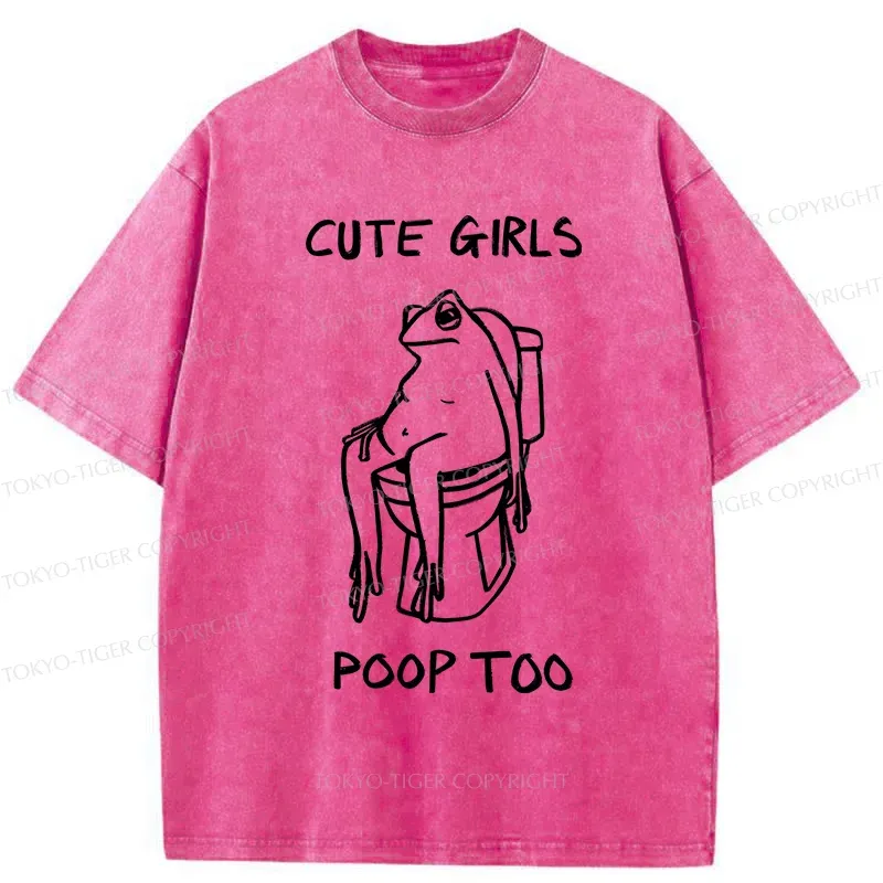 Tokyo-Tiger Pooping Frog Washed T-Shirt