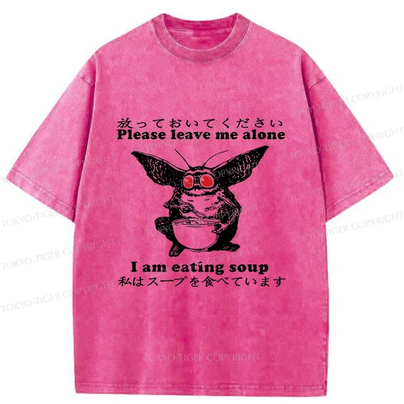 Tokyo-Tiger Mothman Drinks Soup Washed T-Shirt