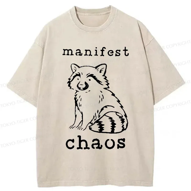 Tokyo-Tiger Manifest Chaos Raccoon Washed T-Shirt