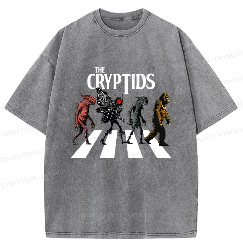 Tokyo-Tiger Monsters Crossing The Road Washed T-Shirt