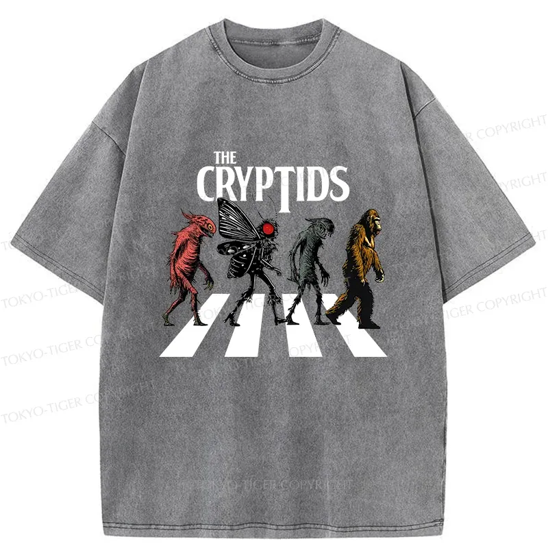 Tokyo-Tiger Monsters Crossing The Road Washed T-Shirt Sale