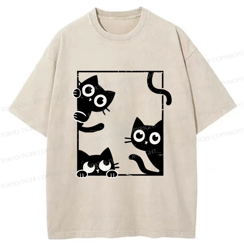 Tokyo-Tiger Looking At Your Cats Washed T-Shirt