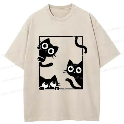 Tokyo-Tiger Looking At Your Cats Washed T-Shirt