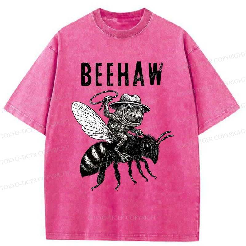 Tokyo-Tiger Beehaw Funny Washed T-Shirt