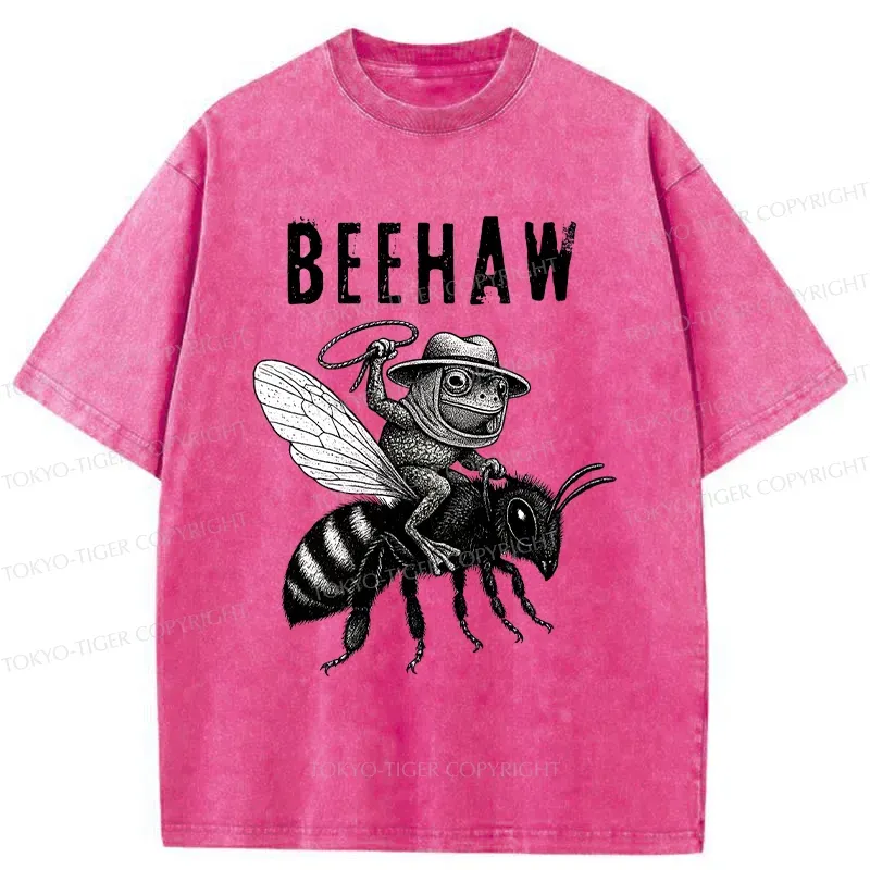 Tokyo-Tiger Beehaw Funny Washed T-Shirt