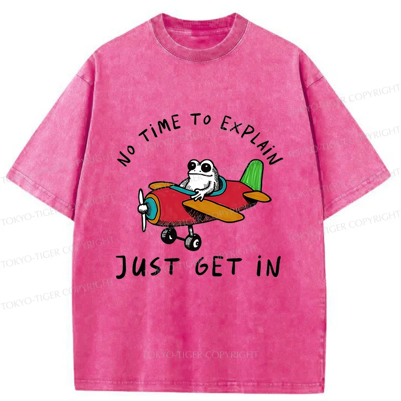 Tokyo-Tiger Frog Flying A Plane Washed T-Shirt