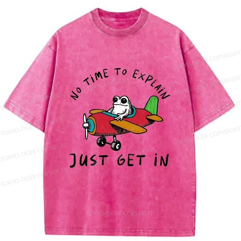 Tokyo-Tiger Frog Flying A Plane Washed T-Shirt