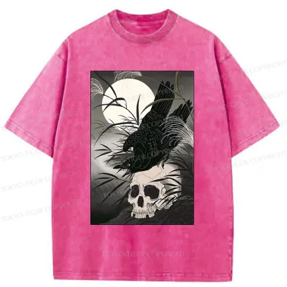 Tokyo-Tiger Ukiyoe Crow Washed T-Shirt