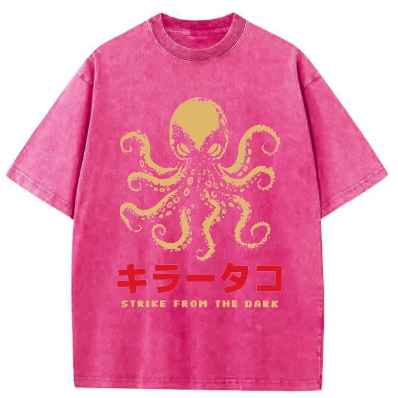 Tokyo-Tiger Japanese Killer Octopus Washed T-Shirt