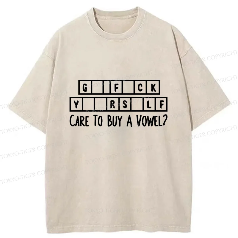 Tokyo-Tiger Crossword Puzzles Washed T-Shirt