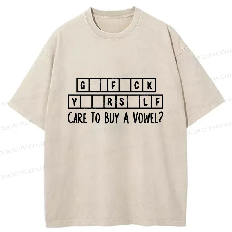 Tokyo-Tiger Crossword Puzzles Washed T-Shirt